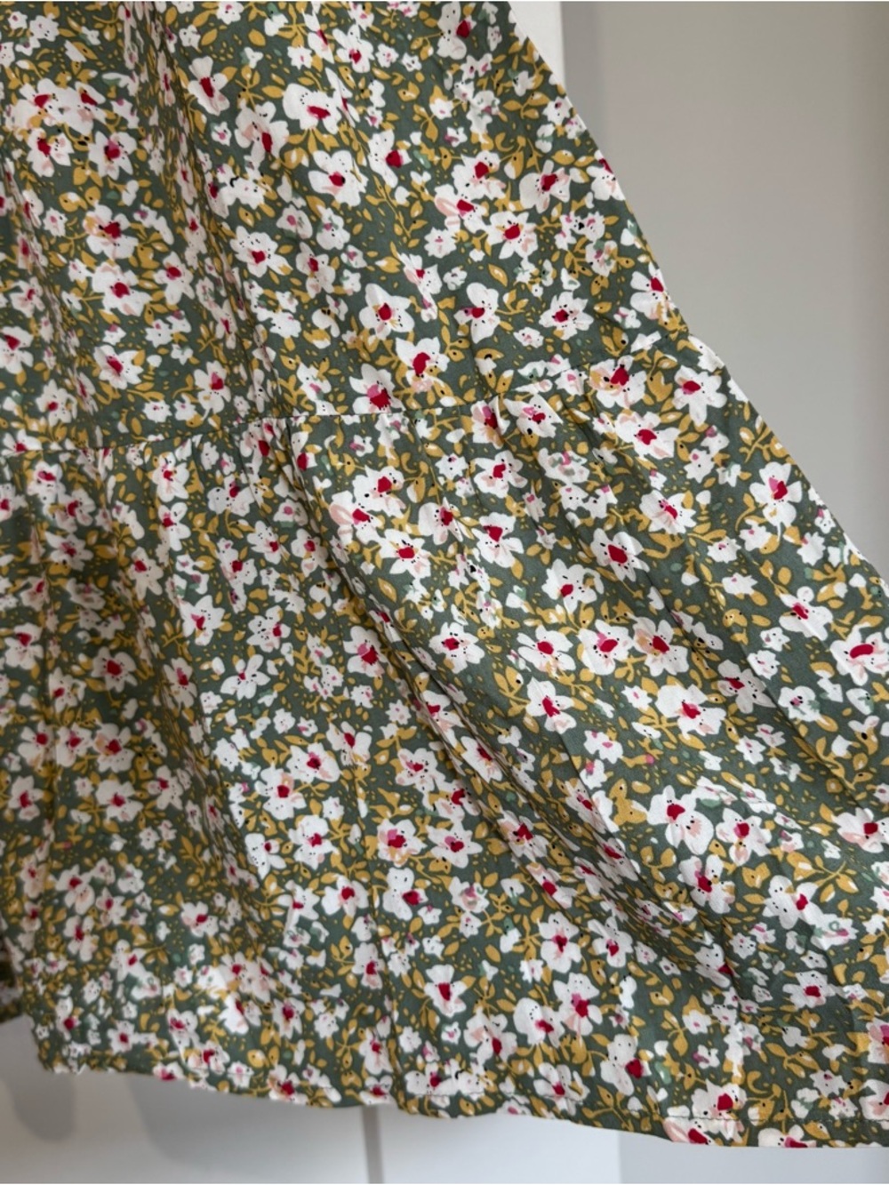 Grecerelle Floral Boho Midi Dress – Size XL - Flowy - Elastic Waist - Picture 8 of 13